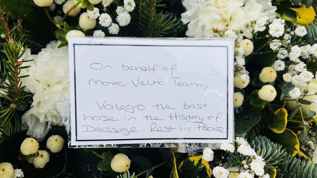 A famous son of Newent has died: Valegro the dressage horse. 
The other famous son is remembered on the blue plaque in the background.