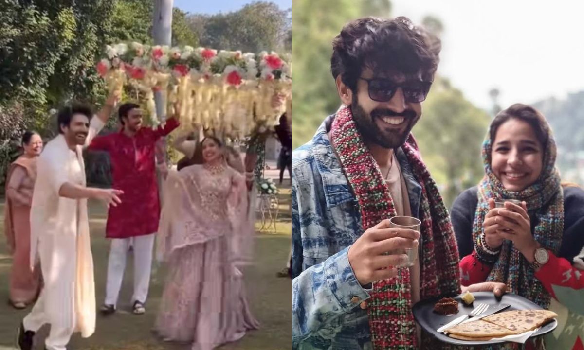 thehauterrfly's tweet image. Kartik Aaryan Walks With Sister Kritika Tiwari As She Makes Bridal Entry On THIS Song. We Love This Dulhan Ka Bhai! -  hauterrfly.com/entertainment/… 
#BridalEntry #Entertainment #KartikAaryan #KritikaTiwariWedding #TeraYaarHoonMain
