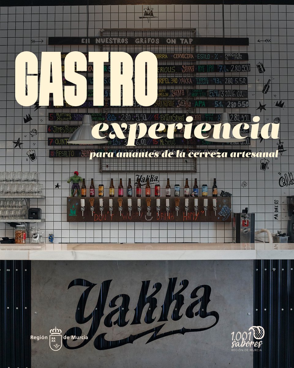 Si la cerveza artesana te hace feliz… imagina probar más de 3️⃣0️⃣. ¡Un sueño!
Deja de soñar y apúntate a esta Gastroexperiencia en plena huerta de Murcia en la que @cervezasyakka te muestra cómo se hace una cerveza con alma 🍺 ♥️

ℹ️ f.mtr.cool/wxpolbqtfk

#1001SaboresRM