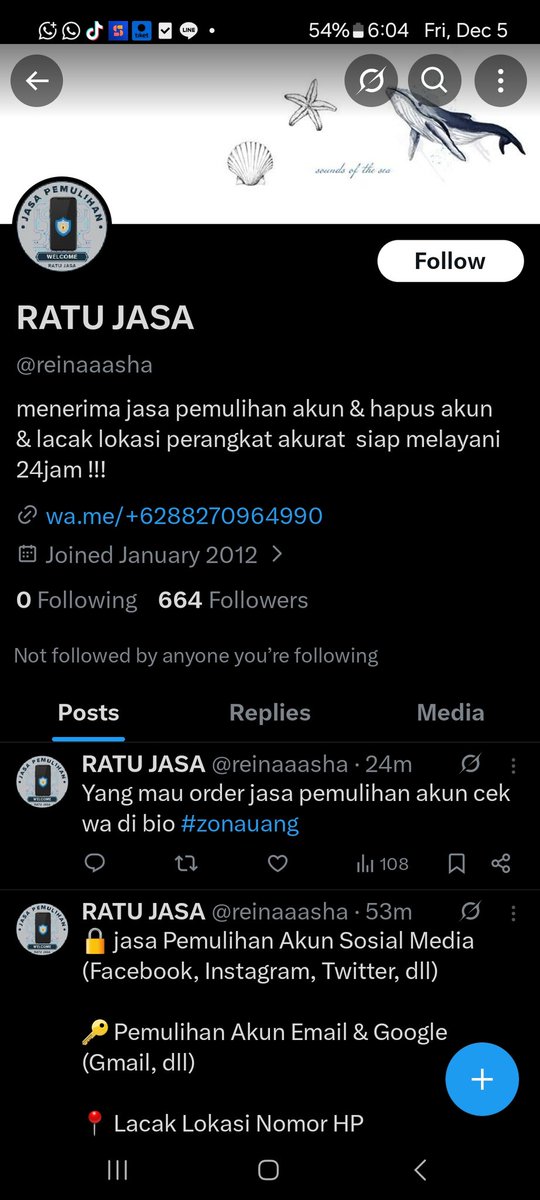 naluvieu's tweet photo. HELP RETWEET PENIPU‼️‼️
Temen aku barusan ditipu sama jasa pemulihan akun. hati hati dia punya banyak akun!!! jahat bgt jumat2 nipu orang

X: @reinaaasha alias RATU JASA (di akunnya punya banyak akun pemulihan jasa)
WA: 087849335489 &amp; 088270964990 https://t.co/O1ZGK9SmkS