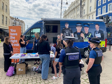 Come and visit the VAWG &amp; DA Awareness Road Show at Hastings Football ground on Sat 06 Dec from 12:30 to 15:00. #WhiteRibbonSHARP2025 #16DaysofActivism