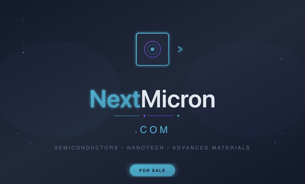 MrDomainSeller's tweet photo. 🔬 https://t.co/T3mecstVyT is available
Where precision meets innovation. 
- Microelectronics companies
- Precision engineering firms
- Advanced manufacturing tech
- Materials science startups
Build the next generation. Own the name.  
@MicronTech  maybe you 
#DeepTech #Microelectronics #AdvancedManufacturing #MaterialsScience #HardwareStartup #EventTech #VirtualConference #OnlineEvents #NetworkingSite #ProfessionalNetwork #B2BEvents #EventSoftware #ConferencePlatform #WebinarPlatform #CommunityBuilding #EventManagement #HybridEvents