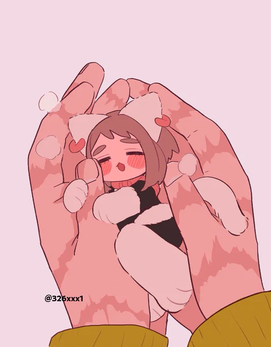 お手々大好きうにゃにゃかさん(冬毛もふもふver)