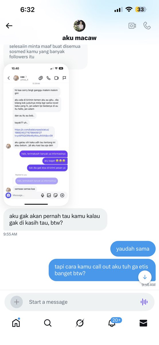 kalalunaae's tweet photo. Oke disini kita bahas. Aku gatau dia dan dia juga ga kenal aku. Cuma dia dapat laporan dari readers dia yang judulnya mirip langsung bukin igs dan story tiktok suruh report akun aku dan qrt au aku dengan kata-kata gak sopan. 

Dia jawab bakalan minta maaf tapi yang tuntutan 1 aku dia gamau minta maaf???? Aku kesel nangis pas banget dimarahin bos depan orang banyak🥹😭 dia masih kekeh untuk permintaan maaf BXB harus KE PENERBITNYA

Lalu  dia malah bahas jan Adam dia itu bxg teris urusan bxg sama aku apa yah? Aku binggung tapi bloon juga karena siap kena marah. 

Aku ga bisa maksain kesukaan orang jadi aku diam aja tapi di kekeh nyuruh aku bahas sama penerbitnya