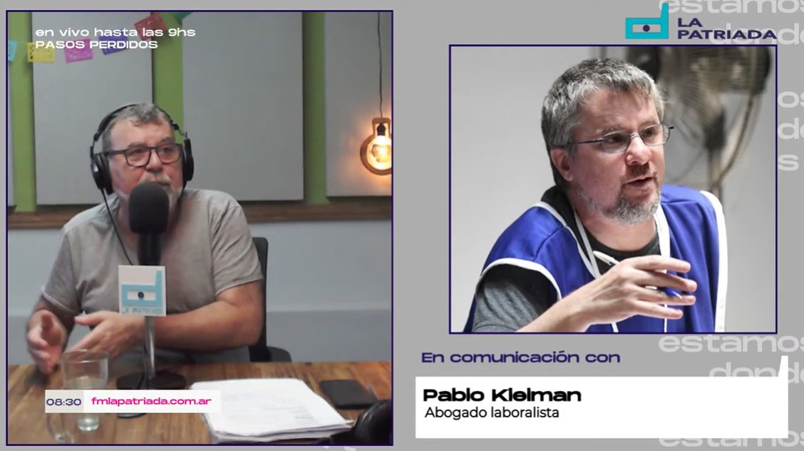 FMLaPatriada's tweet photo. #AHORA 🎙️ Dialogamos con Pablo Kleiman (@KleimanPablo), abogado laboralista y coordinador del equipo jurídico de CTA Capital, en #PasosPerdidos por https://t.co/bmwHAAJxLP 📻 https://t.co/rHDJUvItgX