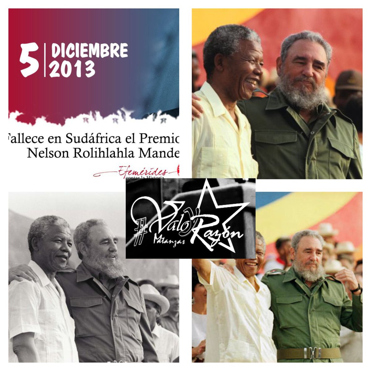 #Mandela acerca de #FidelCastro expresa: "Soy un hombre leal y jamás olvidaré que en los momentos más sombríos de nuestra patria, en la lucha contra el apartheid, Fidel Castro estuvo a nuestro lado".
#ValorYRazón rinde homenaje hoy a #NelsonMandela 
#Cuba