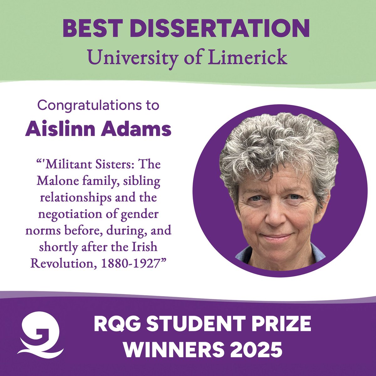 Student Prize Winner #5 was nominated by the University of Limerick for best dissertation. Congratulations Aislinn Adams!
#genealogy #familyhistory #limerick
