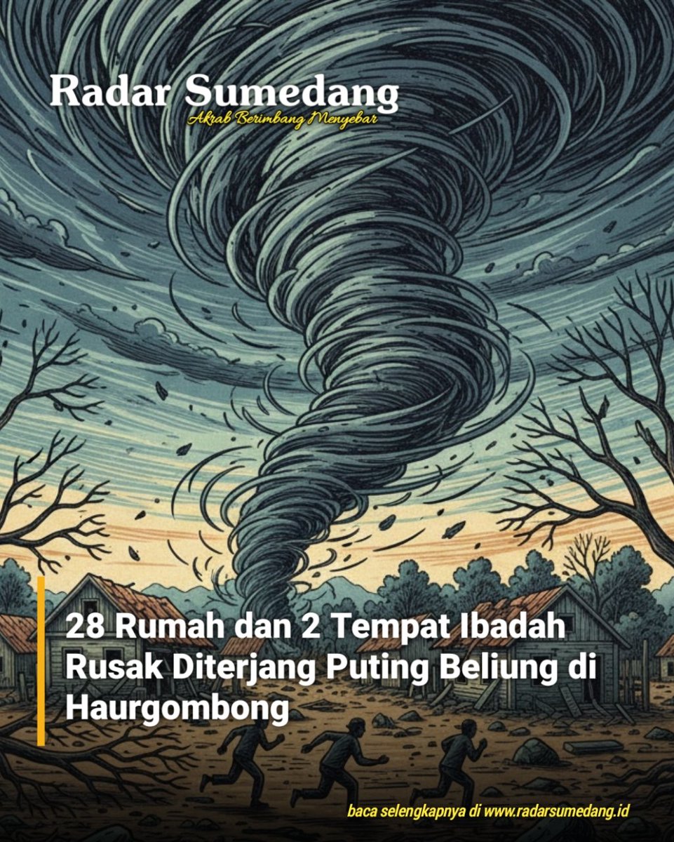 radarsumedangg's tweet photo. https://t.co/jvzfDqMzeE, PAMULIHAN – Sebanyak 28 rumah dan dua tempat ibadah rusak setelah angin puting beliung menerjang wilayah Desa Haurgombong, Kecamatan Pamulihan, Kabupaten Sumedang, Kamis (4/12).

Kepala Desa Haurgombong, Dadang, menyebutkan bencana angin kencang melanda https://t.co/Cv6trUZbHz
