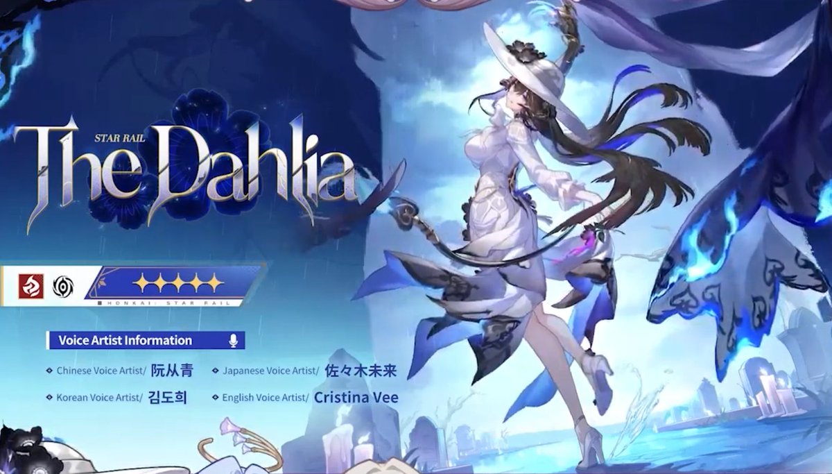 StarRailVerse1's tweet image. OFFICIAL: Dahlia's new ENG VA: Cristina Vee

#HonkaiStarRail