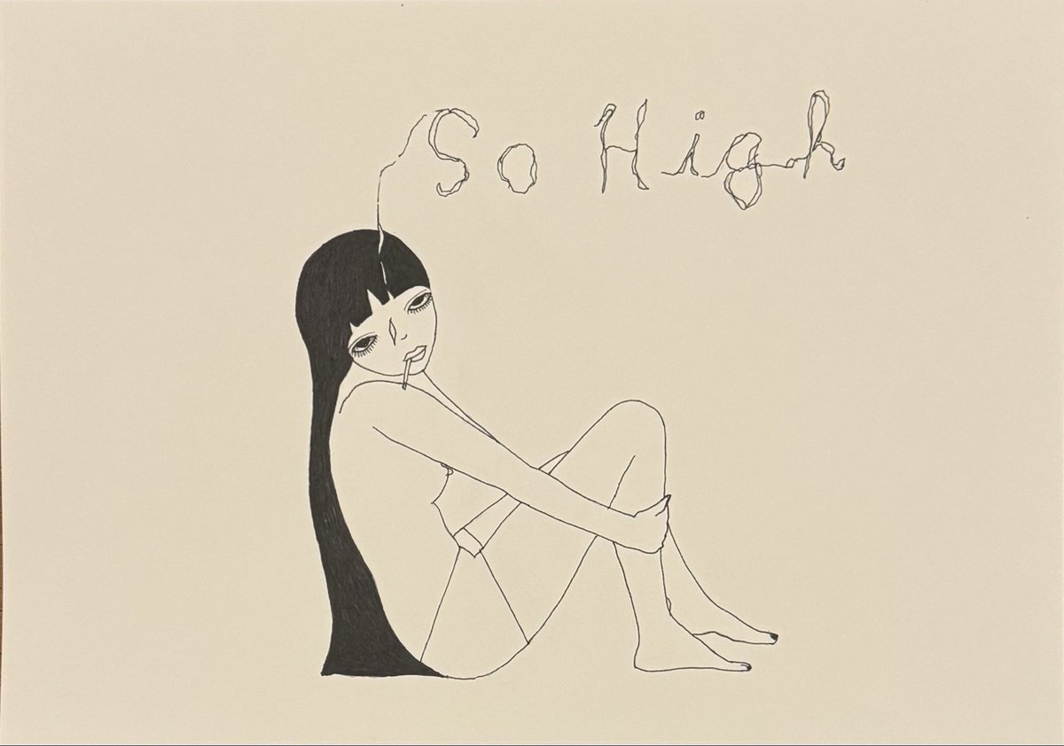 Aiha_official's tweet photo. 「So High」
一年振りのMelancholic afternoon seriesのタッチ
この線この目が描きたくなった。
これはNatural High series として
三部作にする予定です。
2025.Dec.5th
ペン画
A4 ケント紙
#aihahigurashi
#markerpendrawing
#A4sizepaper
#melancholicafternoonseries
#naturalhighseries https://t.co/dsBwjn6PBn