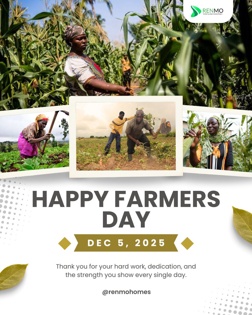 Today, we celebrate the hands that feed the nation. 🌾🇬🇭

Happy Farmers’ Day to all our hardworking farmers 
whose strength, resilience, and dedication keep Ghana moving.

At Renmo, we appreciate you — today and always. ❤️ Keep growing, keep thriving.

#FarmersDay2025