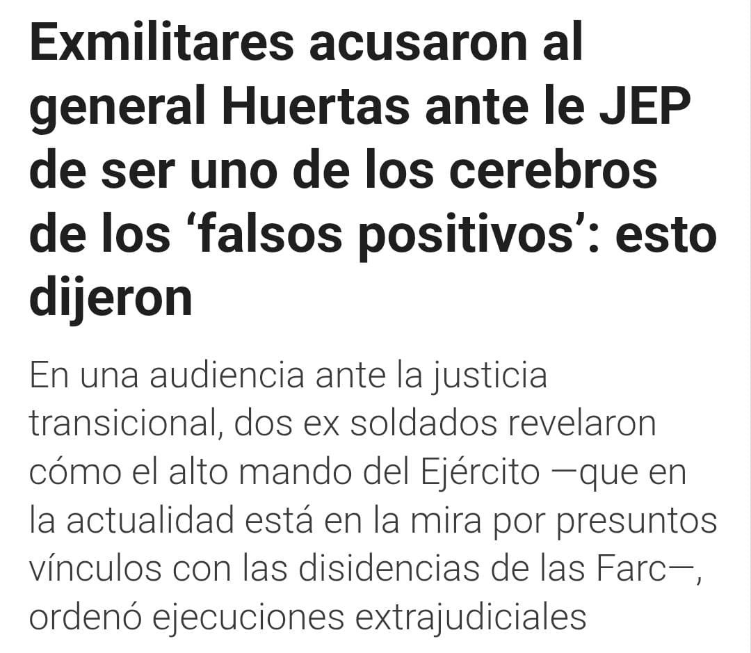 Huertas, el aliado de alias el chulo Mejía, aparte de ser el posible responsable de infiltrar a las Farc en el gobierno de @Petrogustavo, también está involucrado en el caso de falsos positivos. Mientras tanto Petro lo defiende a rajatabla. El verdadero Regimen complicidades al