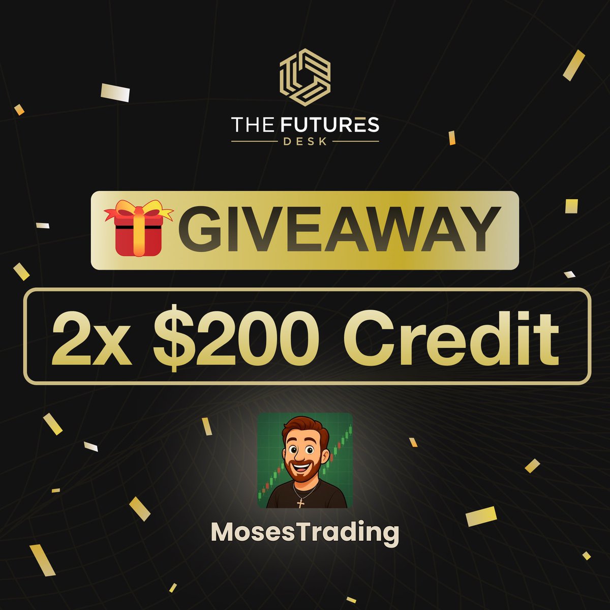 pbmoses14's tweet photo. 🎉 Giveaway Time with @TheFuturesDesk! 🎉

I’m giving away a $200 credit to lucky traders!💰

To enter:
1.  Follow me and @TheFuturesDesk
2.  Repost this tweet
3.  Tag 3 friends below!

Winner announced soon! Let’s get you funded! 🚀 https://t.co/EaRDpaYA61