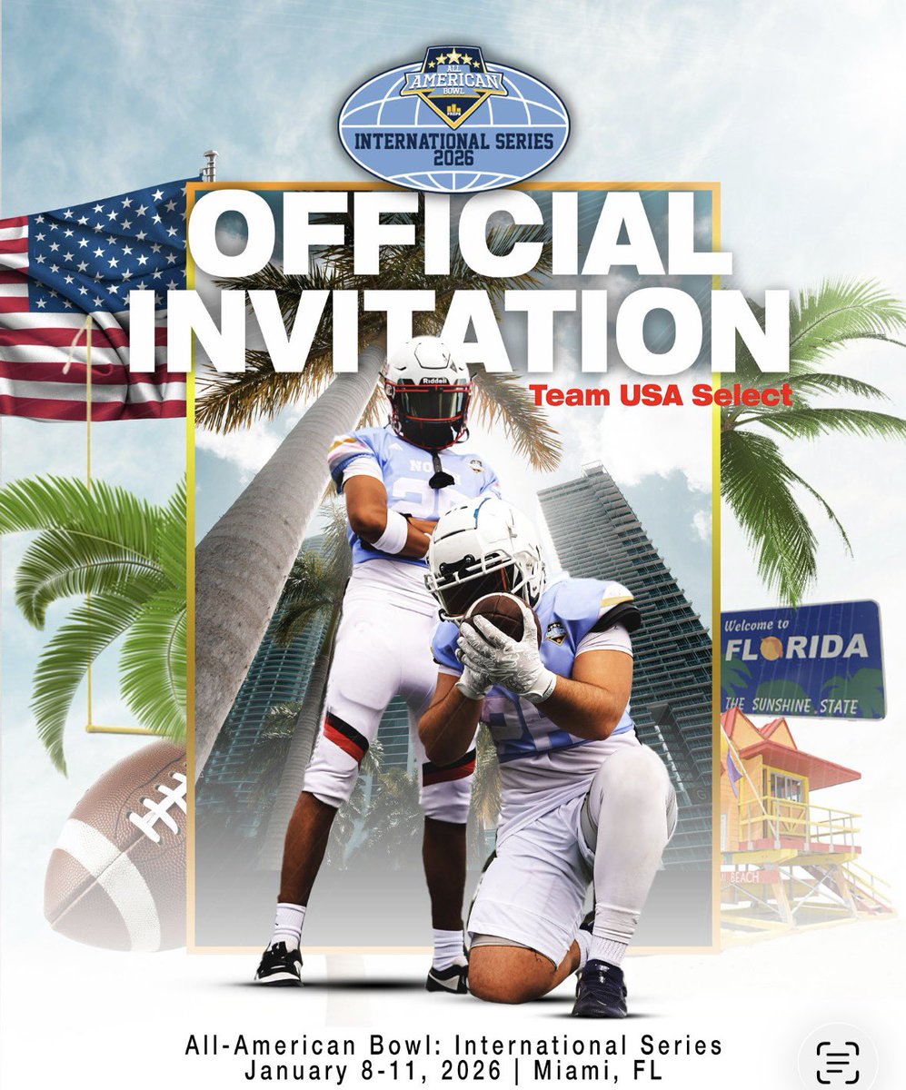 B_Robichaux28's tweet image. Blessed to receive an Invitation an be a Team USA Select to the official All American Bowl International Series🙏.Thank you @PP_All_American.