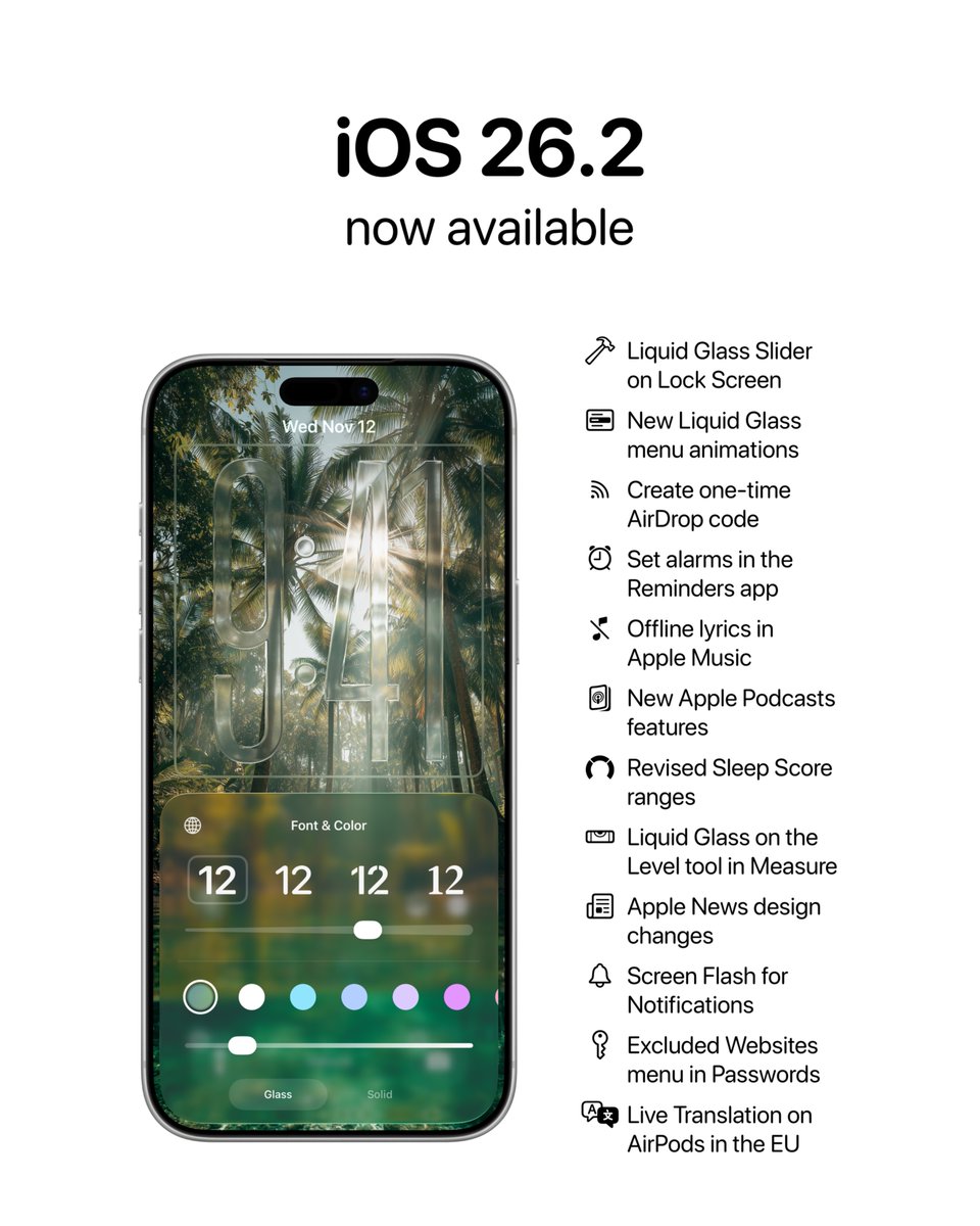 iOS 26.2 is now available with these new features 🚨