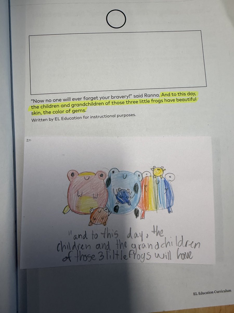 twdrpl's tweet image. Collective Storyboard for understanding narrative structure, dialogue, and description.
Focusing on one sentence helped with imagery and knowing how we expect them to show details. Read more here: twdr.edublogs.org

#education #ELeducation #thirdgrade #writing
