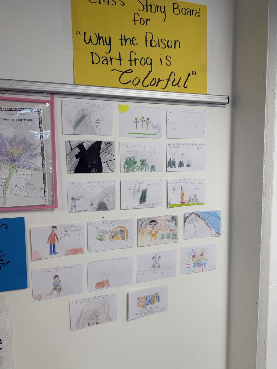 twdrpl's tweet image. Collective Storyboard for understanding narrative structure, dialogue, and description.
Focusing on one sentence helped with imagery and knowing how we expect them to show details. Read more here: twdr.edublogs.org

#education #ELeducation #thirdgrade #writing