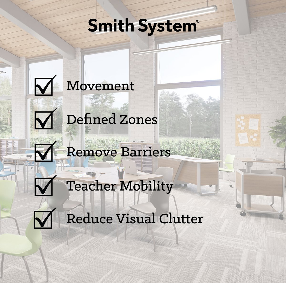 SmithSystem's tweet image. Student engagement starts with the space. Thoughtful layouts, flexible furniture, and movement-friendly design help students focus, collaborate, and participate.
Ready to build a more engaging classroom?
bit.ly/48ADS95
#SmithSystem #ClassroomDesign #LearningEnvironments