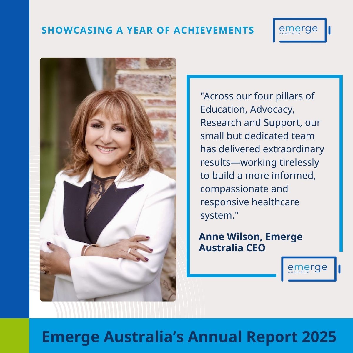 EmergeAus's tweet photo. Have you seen our CEO’s message in the latest Annual Report? 👏🏽
Anne Wilson shares gratitude, key progress and the impact of our team and volunteers. Read and get inspired: https://t.co/HswJx1eTmV
#CEOMessage #EmergeAustralia https://t.co/GSrivAs0bh