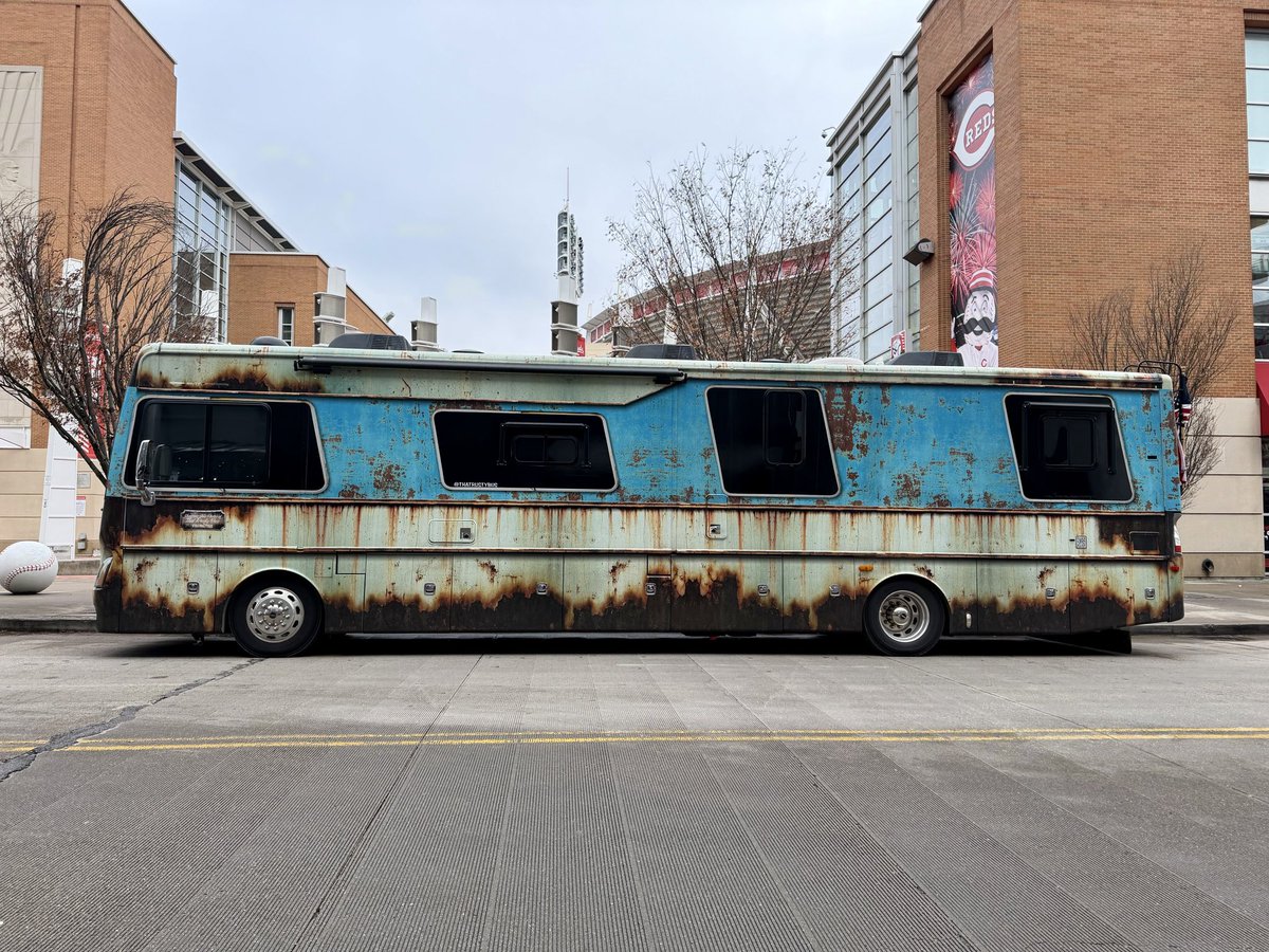 holygrailbanks's tweet image. The “SHITTERS FULL” RV is here for the Cyclones game tonight! It’s right in front of GABP!