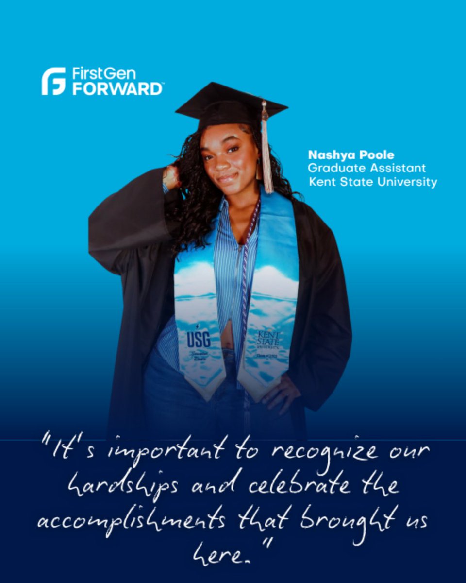 FirstgenForward's tweet image. For Nashya Poole, being a first-generation graduate represents change and progress for herself and her family. As we approach winter graduations, join us in proudly recognizing the resilience and achievements of first-gen graduates nationwide. #celebratefirstgen
