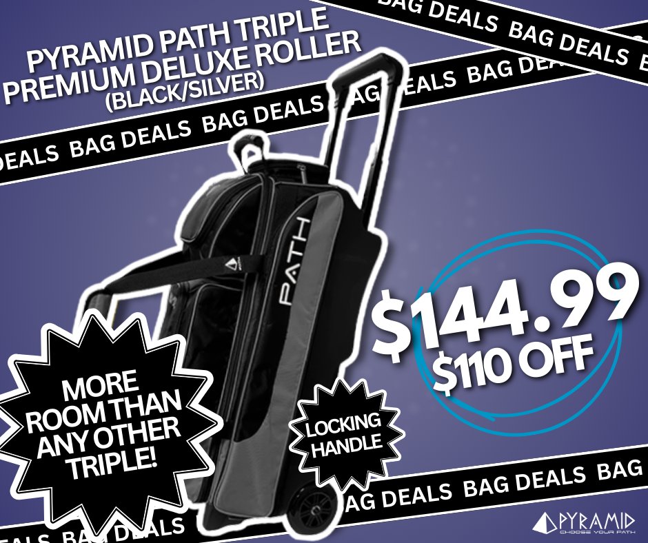 bowlingball's tweet photo. 🎁 Carry Your Game In Style! 🎳🎁

https://t.co/iG26SEL067

Enjoy yourself and make Christmas shopping easier with our many Cyber Deals!
Including, but not limited to, our deals on Pyramid bowling bags!

The Pyramid Path Triple Premium Deluxe Roller (Black/Silver)
Available for only $144.99!!

Act Fast and Upgrade Your Game!