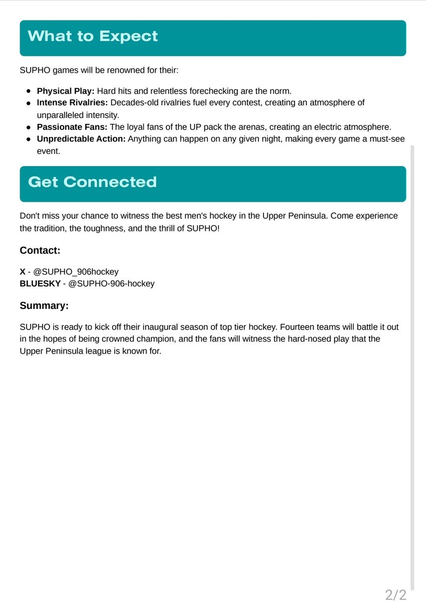 SUPHO - Senior Upper Peninsula Hockey Organization tweet media