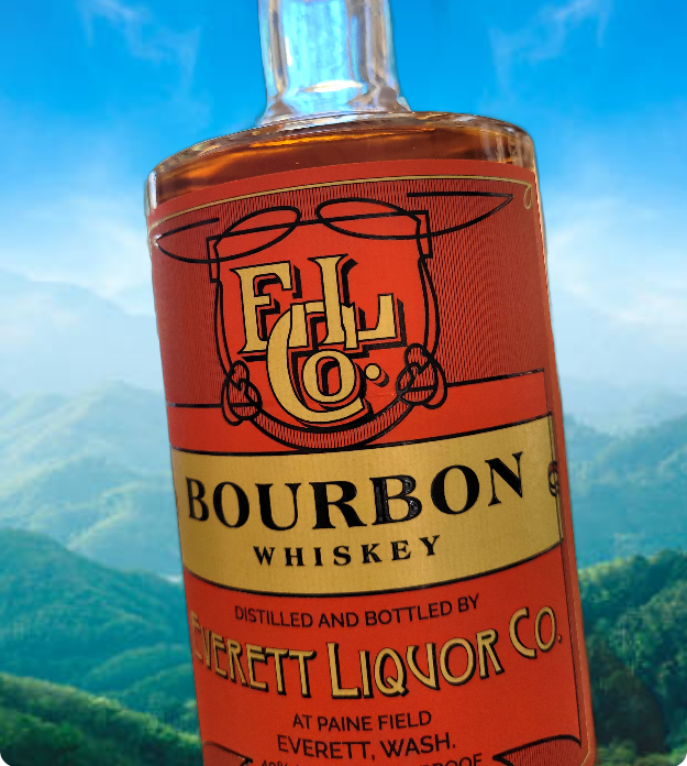 take a trip to pre-Prohibition times, sip #goldmedal #bestinclass #whiskey with vintage 1902 #EverettLiquorCo label: same colors, fonts &amp; restored typography: 5-year #bourbon, single-cask. #dteverett #everettwa #mukilteo #historiceverett Fri/Sat: 12-7pm, Sun: 1-5pm at distillery.