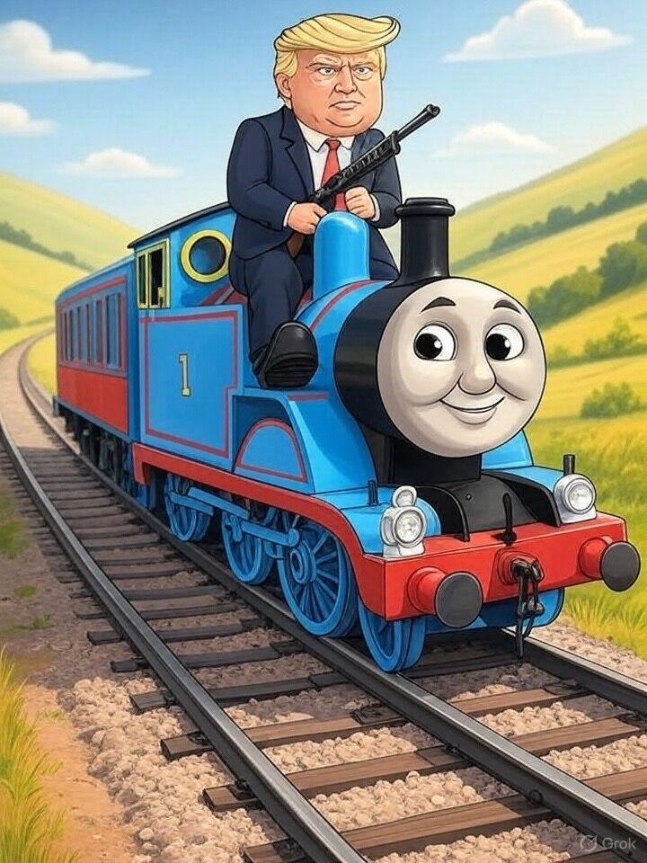 Coreandor's tweet photo. Is America on the line going in the proper direction on a team train with Donald riding shotgun with a return ticket? 🚂🇺🇸 #LeadershipJourney #OnTheRightTrack https://t.co/npfPraYrWS