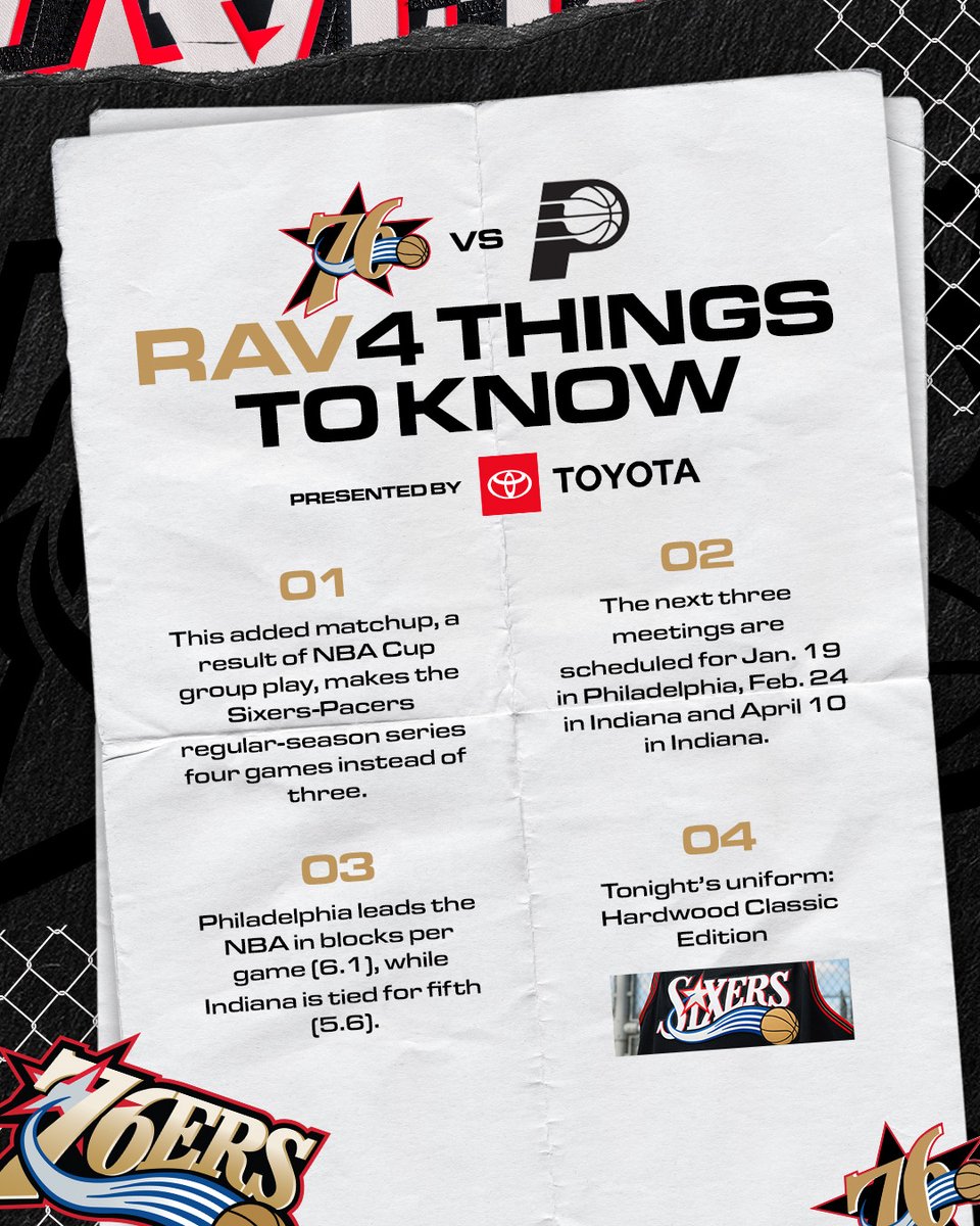 first matchup of the season against the Pacers.
more to know ⤵️ | @Toyota