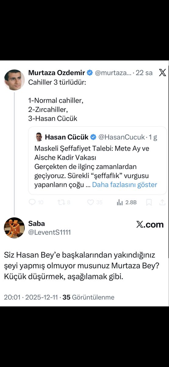 Murtaza Bey yanıtları gizleyip engellemiş. Sahip olduğunu iddia ettiği ilkelerle çelişiyor. Dürüst değilsiniz Murtaza Bey. <a href="/murtazaozdemir/">Murtaza Ozdemir</a>