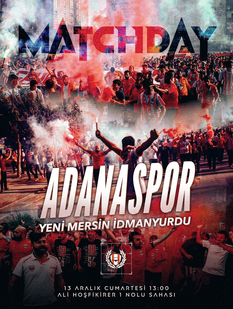 🔥MAÇ GÜNÜ! #Matchday
⚽️ Adanaspor’umuz 🆚 Yeni Mersin İdmanyurdu
🏟 Ali Hoşfikirer Stadyumu 
🕙 13:00