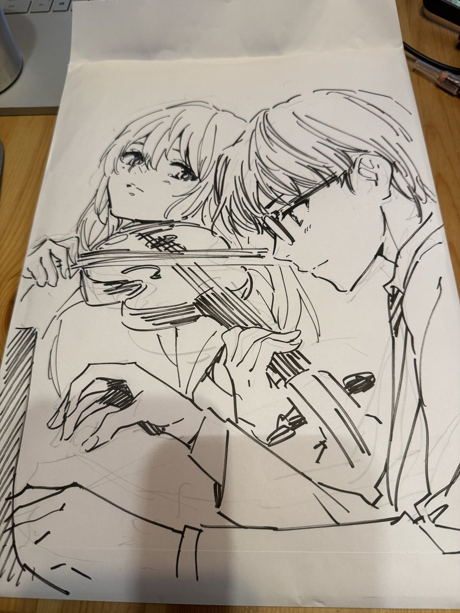 四月は君のほにゃらら観てたら寝れんくなってしもてホンダさんの封筒にラクガキしてた
名作 一生好き 