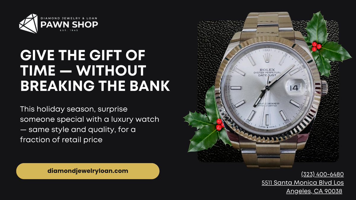 Gently used or pre-owned doesn’t mean lower quality — it just means smart value. A timeless piece, ready to be worn again.

Still looking for the perfect gift? Drop by Diamond Jewelry &amp; Loan
#rolex #LuxuryLifestyle #ChristmasGiftIdeas