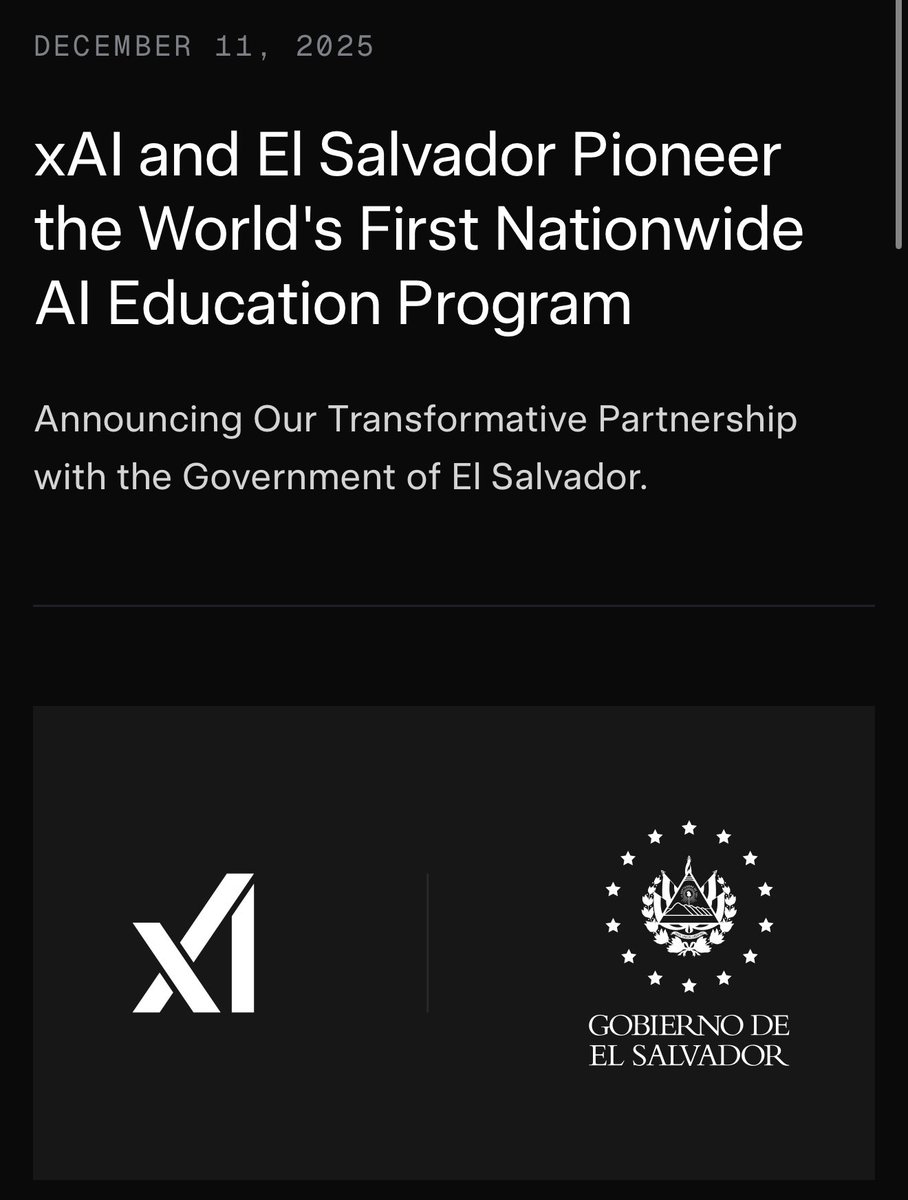 stacyherbert's tweet image. Every student in El Salvador will soon have their own AI tutor.

This is what leapfrogging looks like:
From the margins to the frontier in one strategic move.