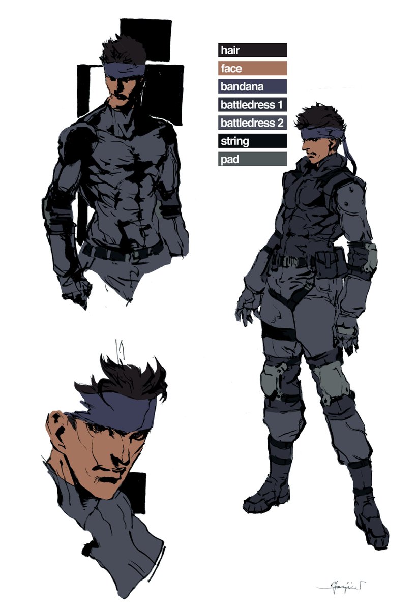 MetalGear_QWC's tweet image. Metal Gear Solid (1998)
Art by Yoji Shinkawa