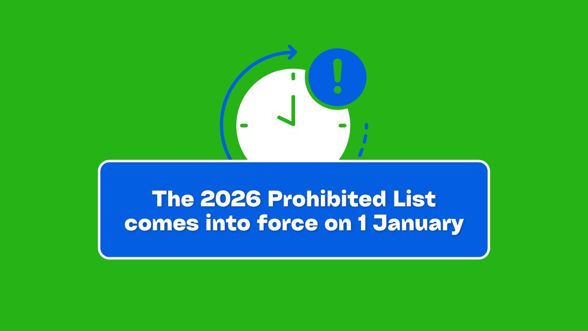 It’s almost time for the 2026 Prohibited List. 🗓️

Coming into force along with the 2026 Monitoring Program on 1 January, the List includes updates to anabolic agents, peptide hormones, stimulants, metabolic modulators, and more.

To stay compliant, you must be informed. Discover
