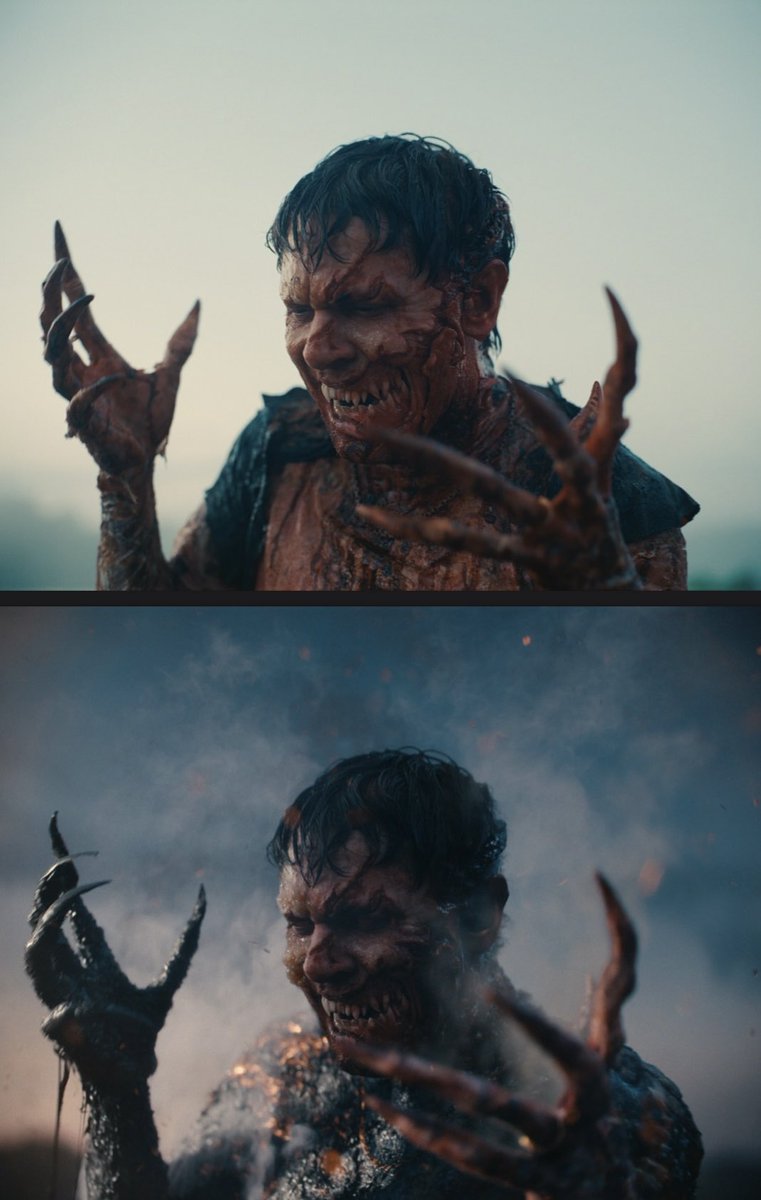 ragingmotelfire's tweet image. New pictures (i think) of jack o’connell as remmick in sinners before and after vfx