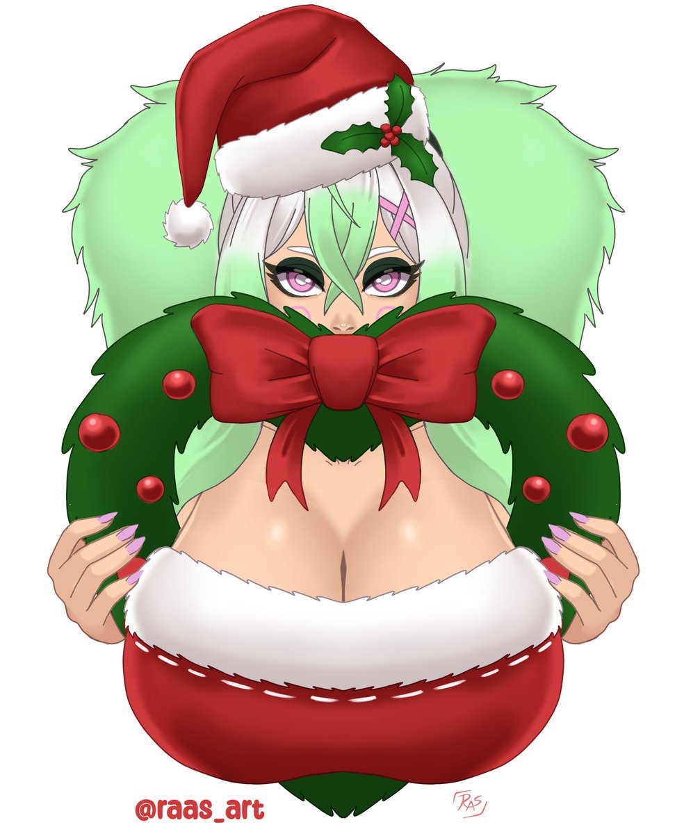 🐸 Someone's bells are gonna get jingled this season... hehe... If this gets 10 likes I'll post the NSFW version!~🩷

🎨: <a href="/raas_art/">Raas Alhague ⛎</a> 

#styxstyle #vtuber