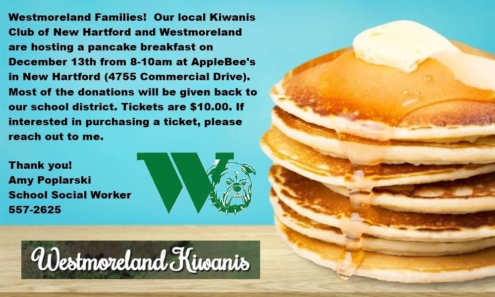 PANCAKE BREAKFAST: Stop into Applebee's tomorrow for some pancakes to support our students!