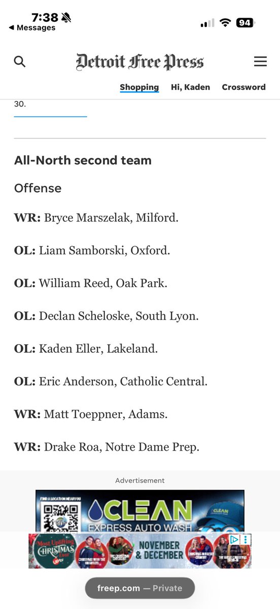 Kadeneller2's tweet photo. Blessed to be named All-North second team by @freep.
@CoachNicles @loyzee53 @DevinRussell73 @CoachMtz125510 @Coach_JLoeffler @MichFBFrenzy https://t.co/xxG5mMRZ8c