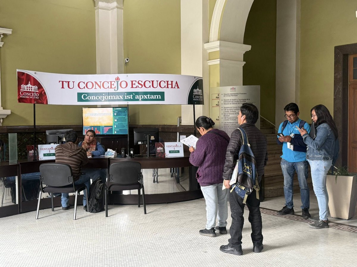 jorgedulon's tweet photo. ¡Trabajamos con transparencia y luchamos contra la corrupción! Inauguramos nuestra Oficina de Atención Ciudadana “Tu Concejo Escucha”, un espacio destinado a atender las denuncias de la población paceña. Los esperamos de lunes a viernes, de 09:00 a 17:00. https://t.co/1IC1Tg4Yw7