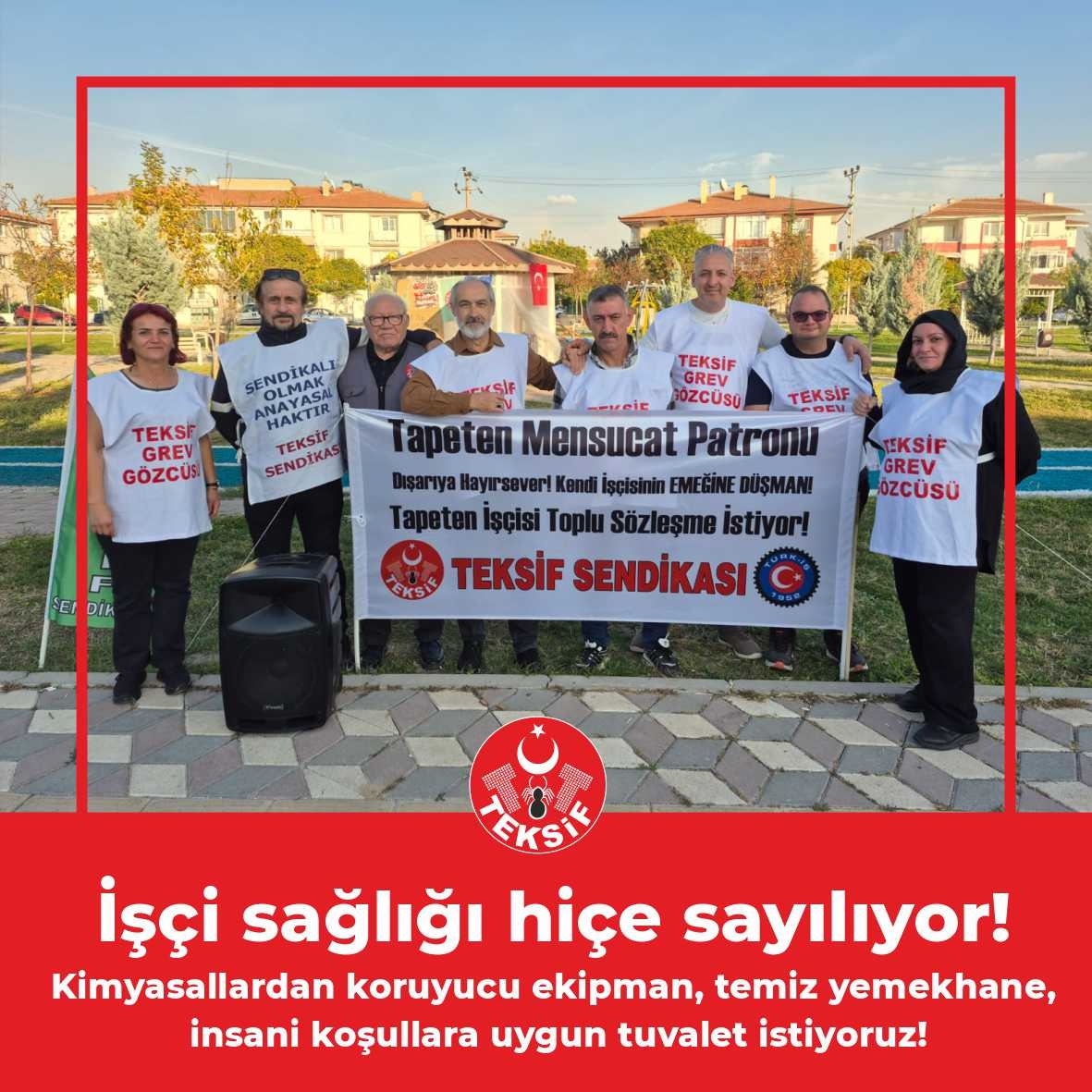 sinek1977's tweet photo. Dışarda "HAYIRSEVER", Fabrikasında "EMEK DÜŞMANI": İşte TAPETEN Patronu Gerçeği!
Bugün, Tapeten Mensucat işçilerinin onurlu GREVİNİN 100. Günü!

@nuhunankara @NuhCimentoGrubu @csgbakanligi @turkiskonf
#TapetenGrevi100Gün
#SahteHayırseverTapetenPatronu https://t.co/UH6HHFj28f