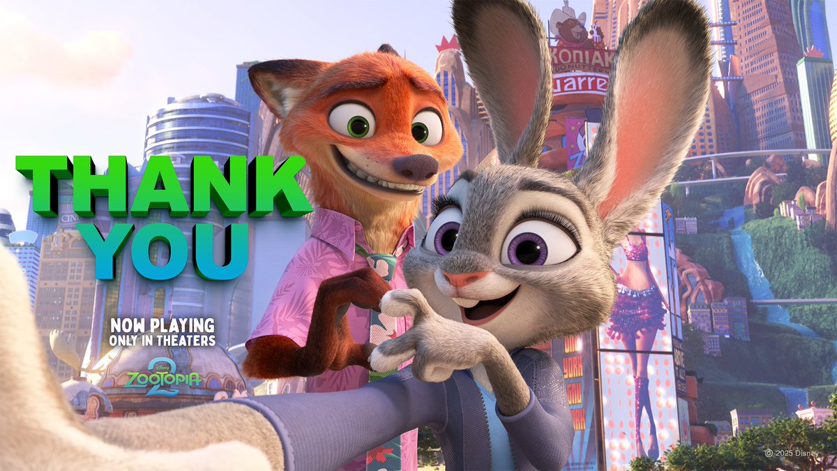 A paws-itively unbelievable milestone 🐾
Thanks to fans everywhere, #Zootopia2 has crossed $1 Billion worldwide! We are so thankful for every fan who joined the adventure!