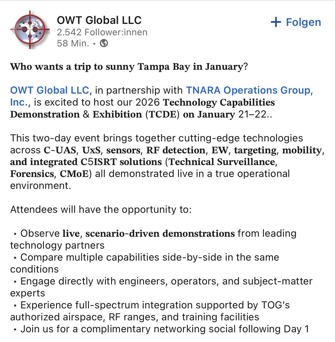 bodoxstocks's tweet photo. $ONDS | @Sentrycs 

Sentrycs goes live in Tampa: showcasing counter-drone tech in front of DoD &amp; Homeland Security at OWT’s 2026 TCDE 🇺🇸 https://t.co/ozaU1GjyU8