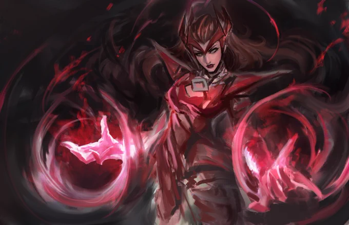 Since AI is good at cleaner art, maybe i should steer towards a more painterly style like i used to do? what do you guys think? #MarvelRivals #scarletwitch