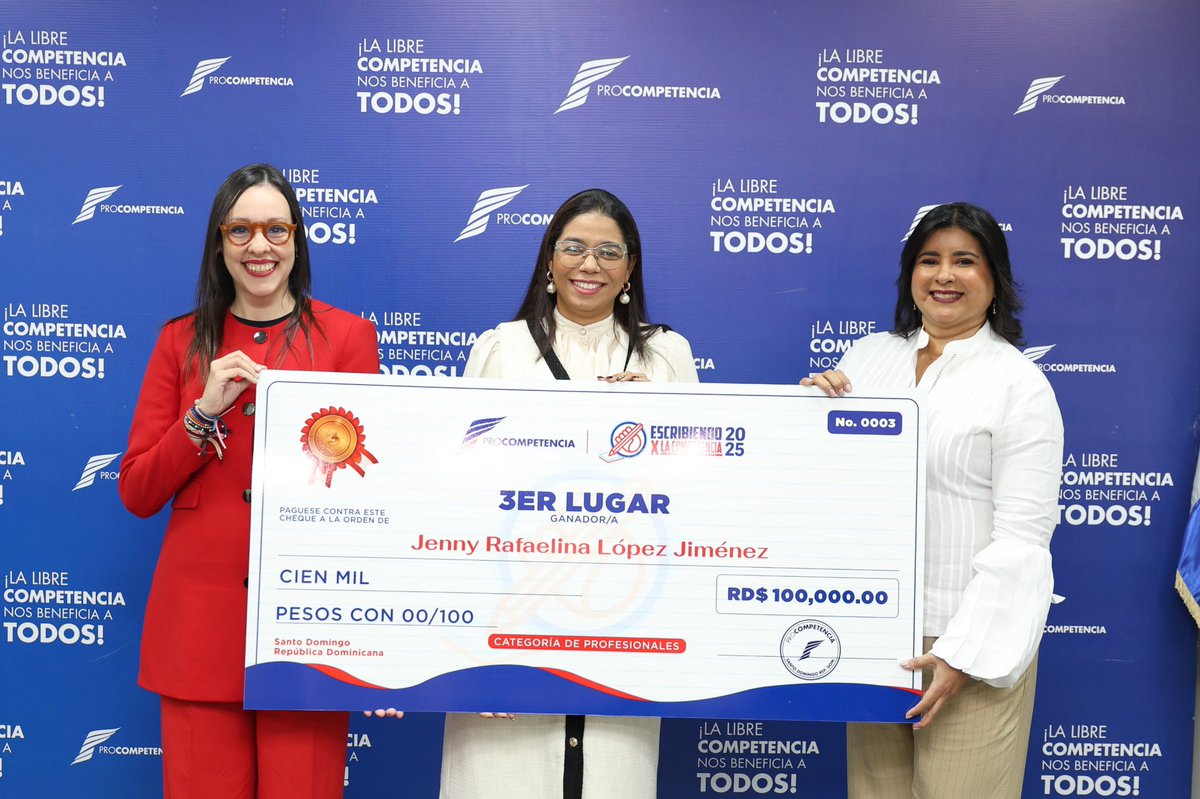 🌟 Reconocemos la excelencia profesional en la III edición del Concurso de Ensayos Escribiendo X la Competencia 2025.

Estos participantes demostraron un profundo análisis técnico y propuestas innovadoras para promover mercados más competitivos.

🏆 Primer Lugar
Rismely Magdalena