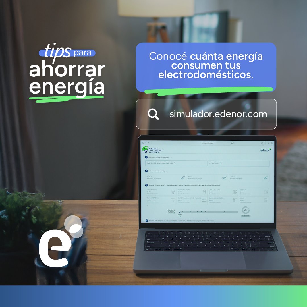 🔍 ¿Sabías que algunos electrodomésticos consumen más energía que otros?

📲 Entrá en simulador.edenor.com y conocé cuáles impactan más en tu factura.

💡 Pequeños cambios hacen una gran diferencia.

#CuidáLaEnergía #SumateAlConsumoEficiente #TipsEdenor