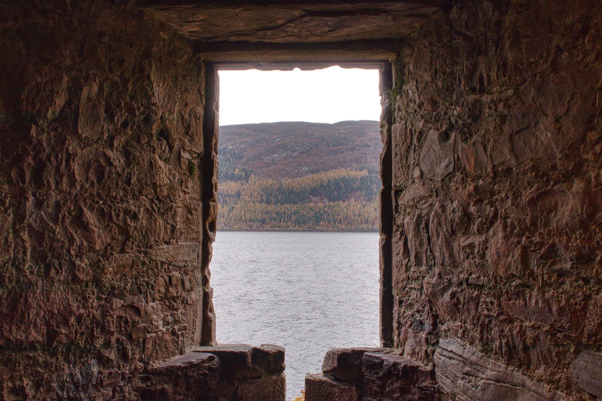 woodiechef's tweet image. Nessie hunting (Loch Ness through a window in Urquhart Castle.)
 #PMJWeeklyChallenge #Framed