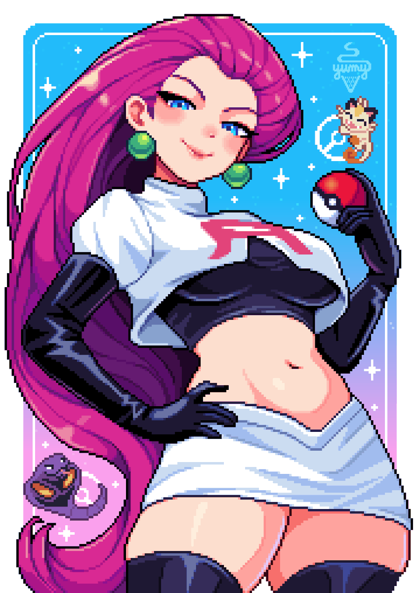 Jessie, the Team Rocket Diva 🚀🩷
#pixelart #ドット絵 #Pokemon